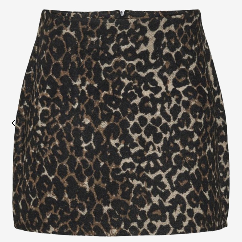 Noisy May Black and Brown Short Leopard High Waist Mini skirt Size Small…